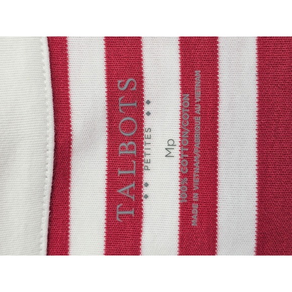 TALBOTS Petite MP Red Pink Striped‎ Criss Cross Tank Top Blouse Women's NW - Picture 6 of 7
